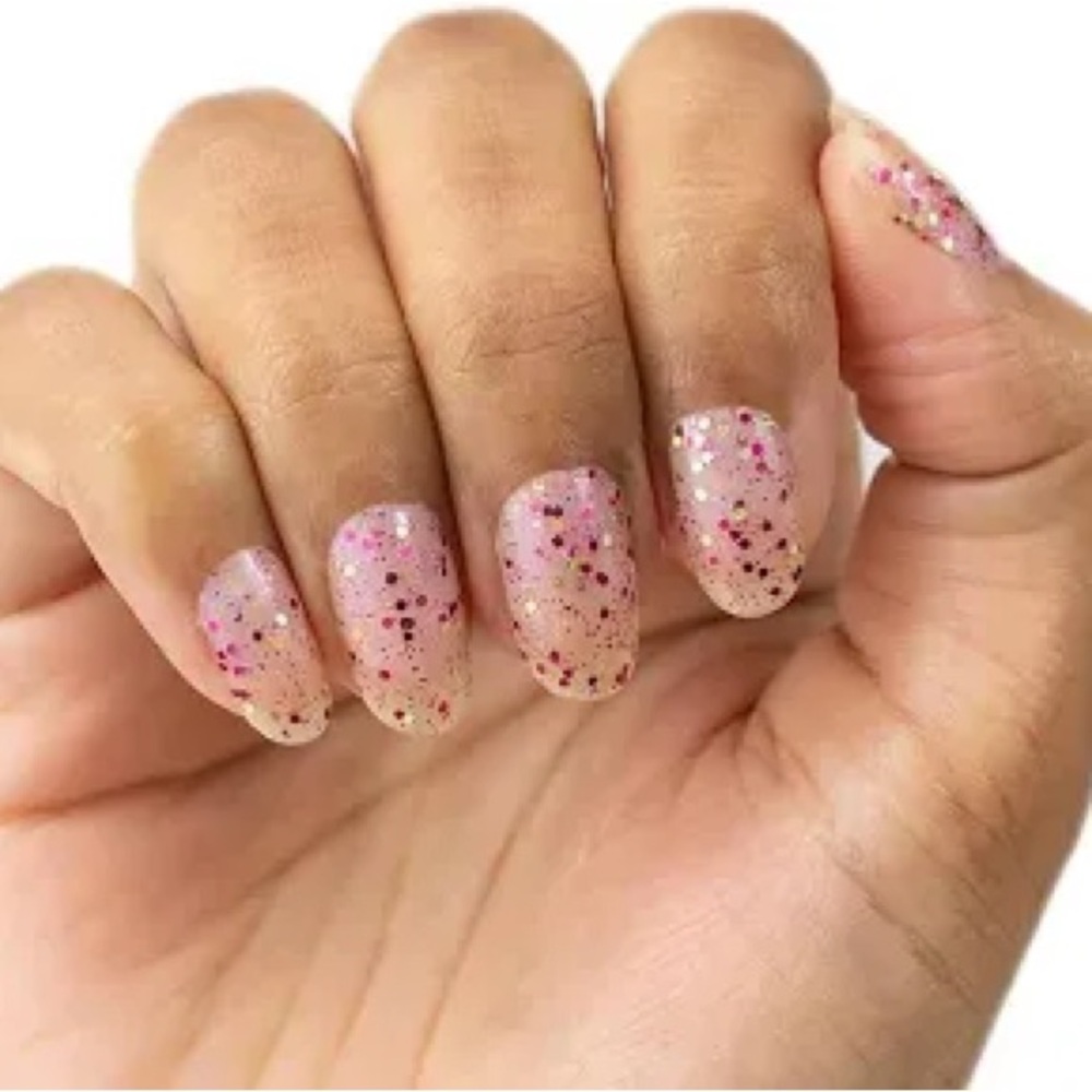 Pink Peppercorn • Color Street • Sparkling Pink and Holographic Glitter Overlay